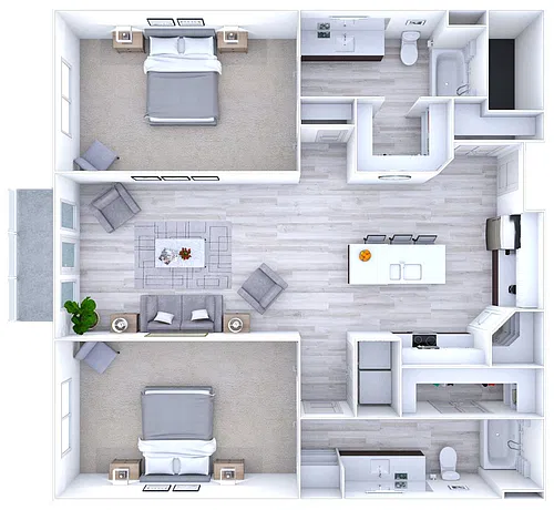 Floor plan The Riviera - 2x2