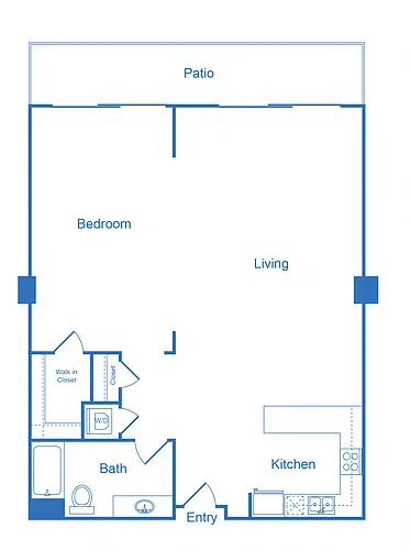 Floor plan 1 Bed 1 Bath_1L