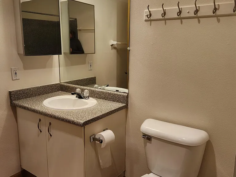 Bathrooms are spacious.