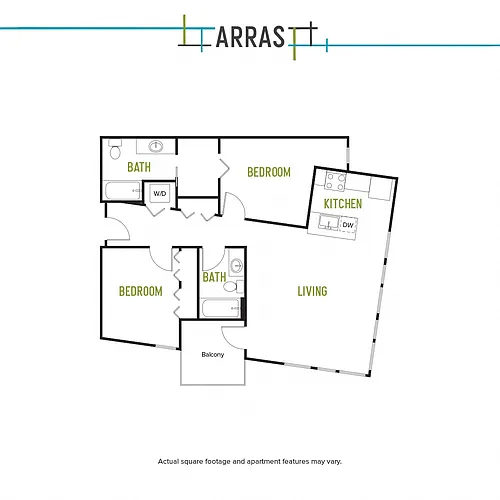 Floor plan Two Bed Two Bath G 1
