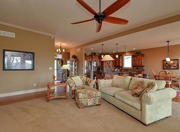 The Open Floor plan offers access to the Great Room, Kitchen and Dining Areas.