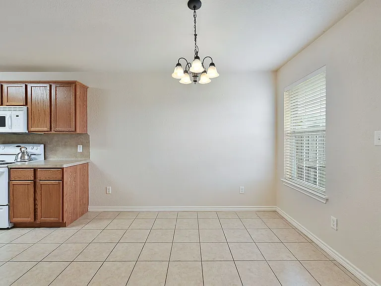 the entire kitchen/dining area is full of light.
