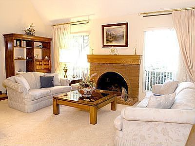 Living Room has vaulted ceiling