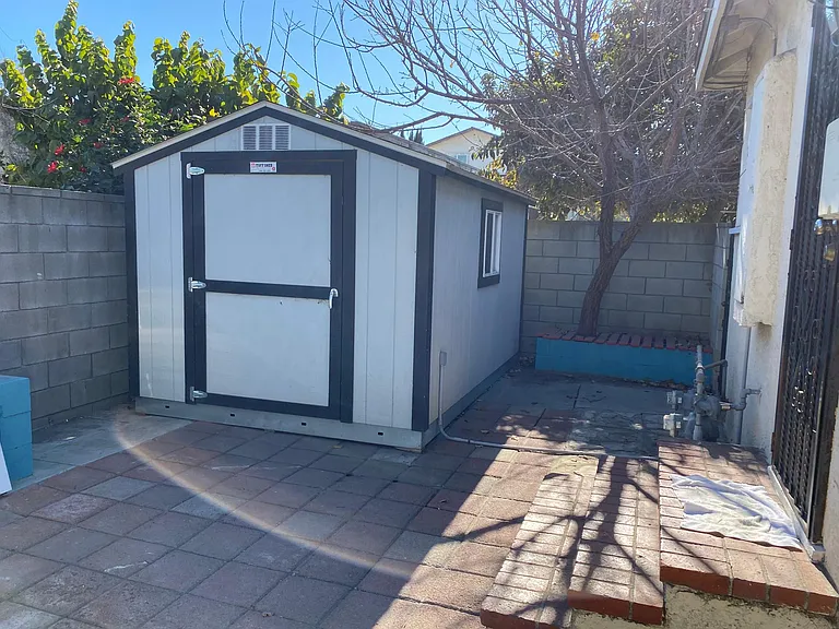 Large outdoor patio. Tuffshed is hooked up with electricity - perfect for an office space for work-from-home