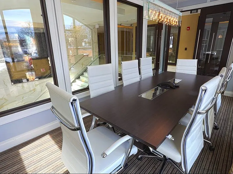 Take a meeting in this brightly lit conference room