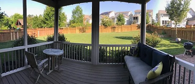 Great screened porch with fan.