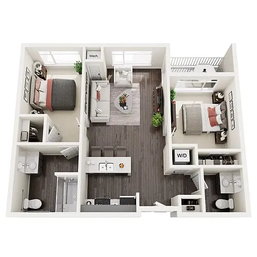 Floor plan Two-Bedroom