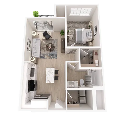 Floor plan Azalea (1 Bedroom)