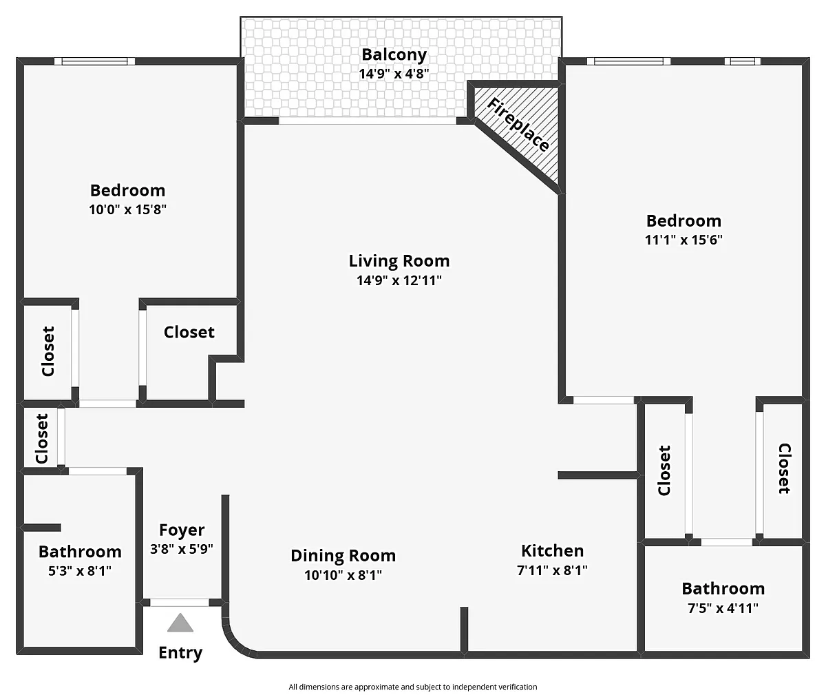 Floor plan 2 BD 2BA