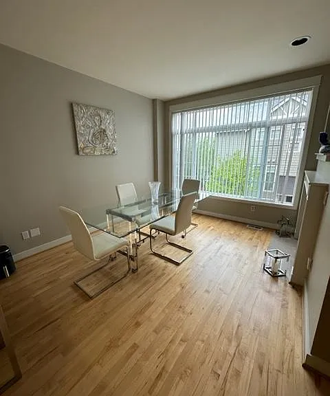 Dining or office or family room area with gas fireplace
