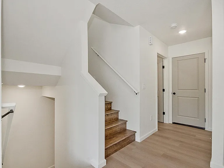 South - Main level stairs from kitchen