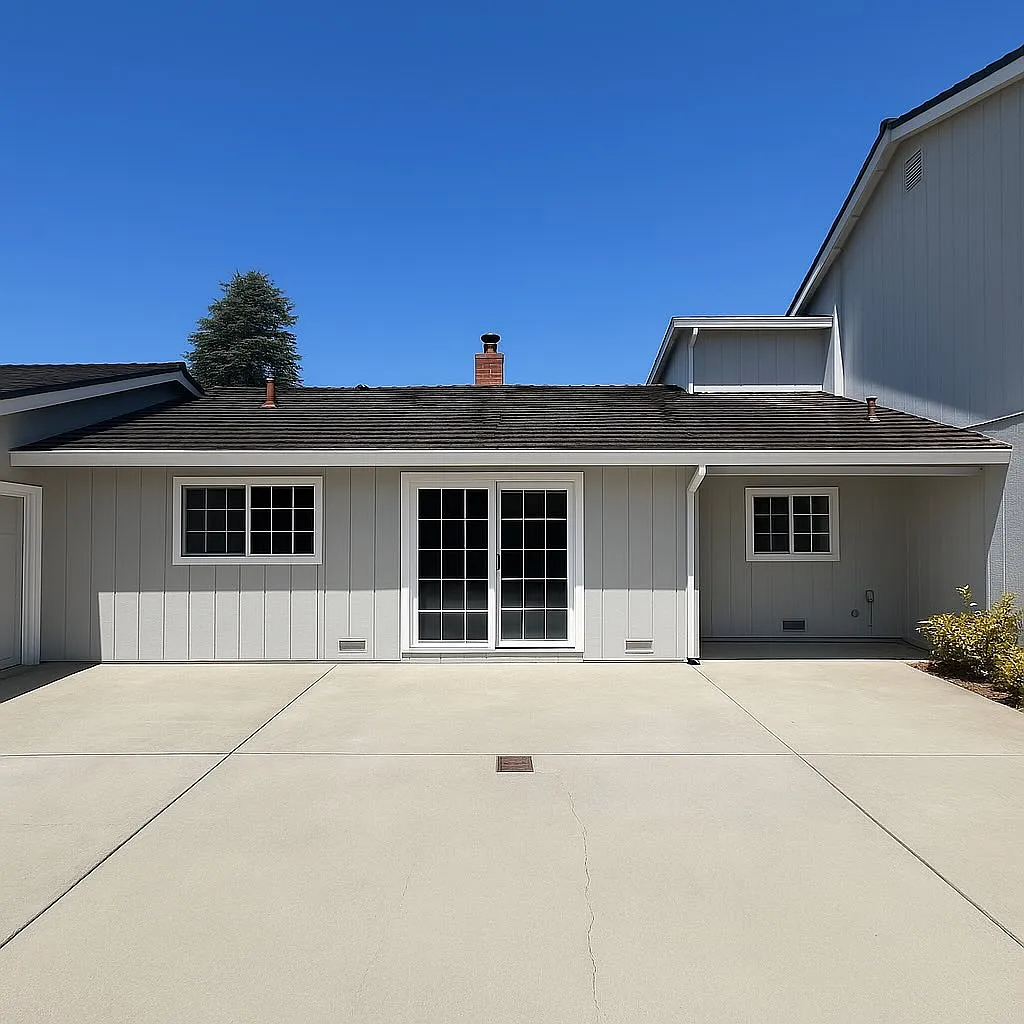 Back patio with sliding doors into family room and primary bedroom - 620 Baltusrol Dr