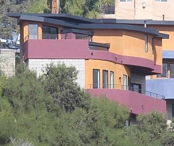 Photo of house from down below.
