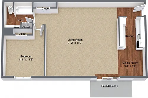 Floor plan 1 Bedroom Lower