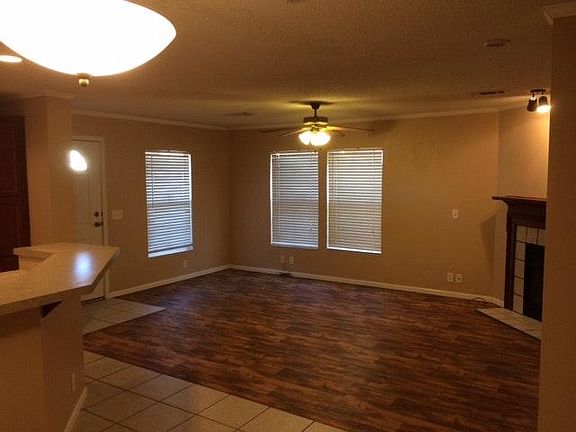 living room view from dining area