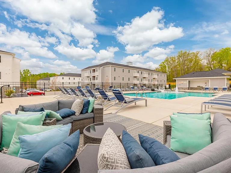 Saltwater Pool With Sundeck And Grilling at Legacy at Baldwin Ridge in Burlington, NC