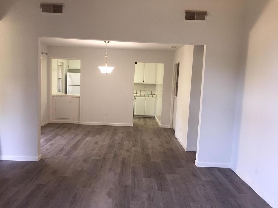 View of the dining room and kitchen