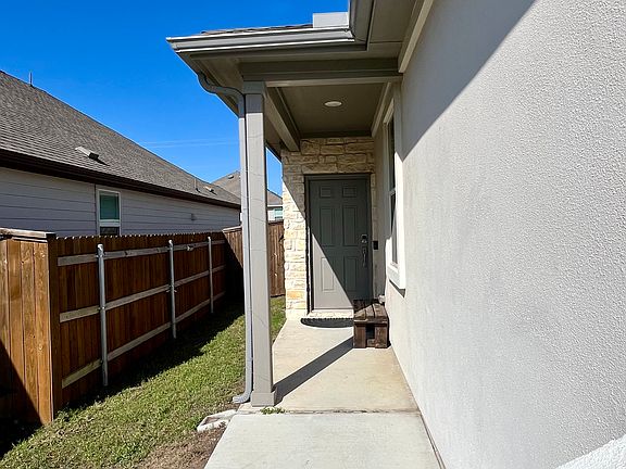 2. Long and private porch with a handmade bench