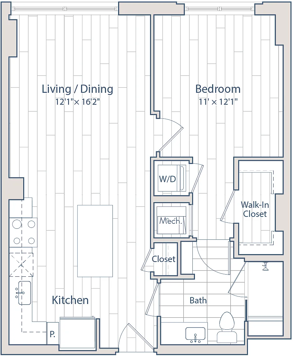 Floor plan 1 Bed/1 Bath-C2-3