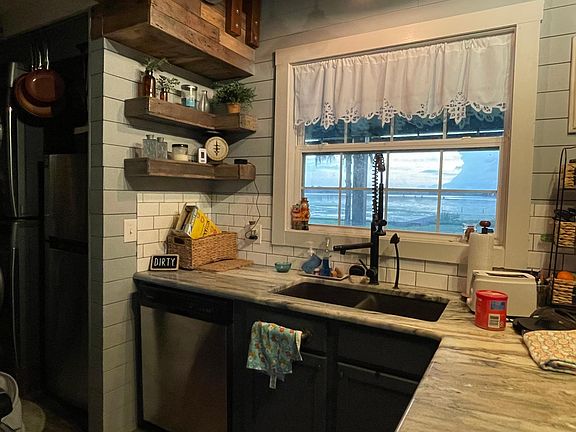 Kitchen looking out to the lake