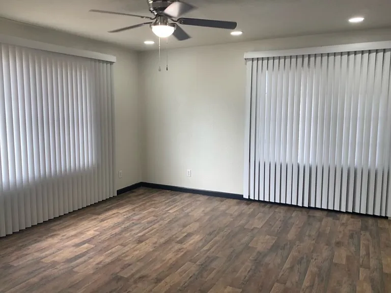 View of living room from closet area