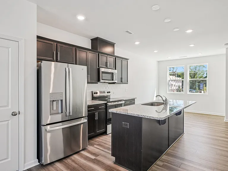 Alternate kitchen finish options available at The Maple townhomes in Raleigh