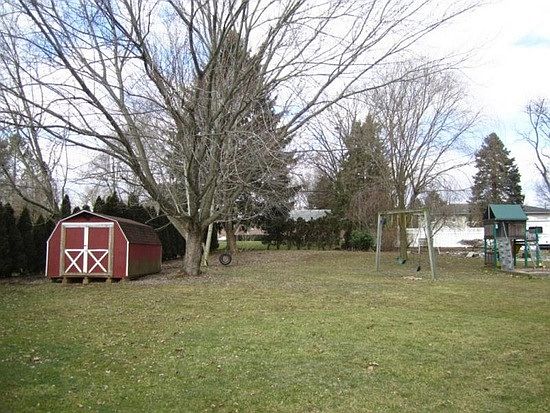 Backyard and storage shed