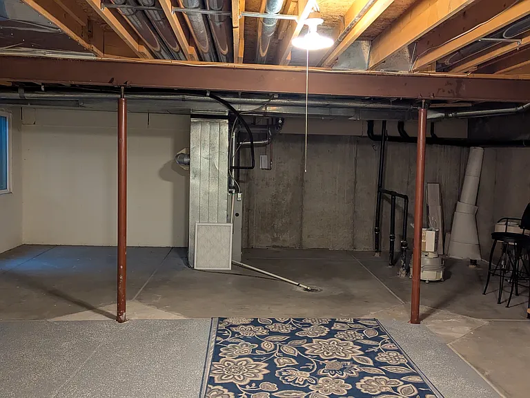 Open Unfinished Basement Great storage, gym area or rec room