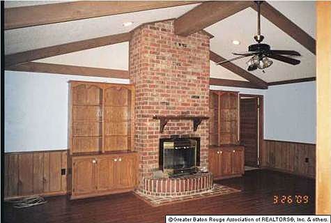 Den fireplace for family gatherings