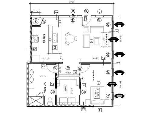 Floor plan 1 Bedroom Zinc