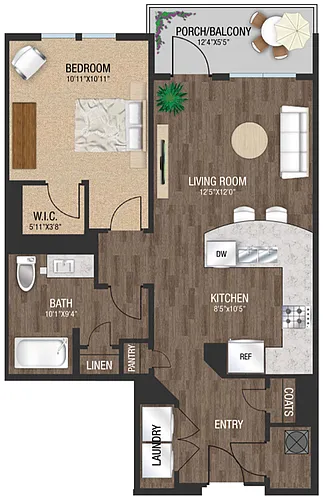 Floor plan One Bedroom A