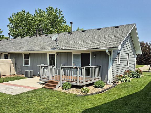 Newer back deck and patio and small sunny garden spot