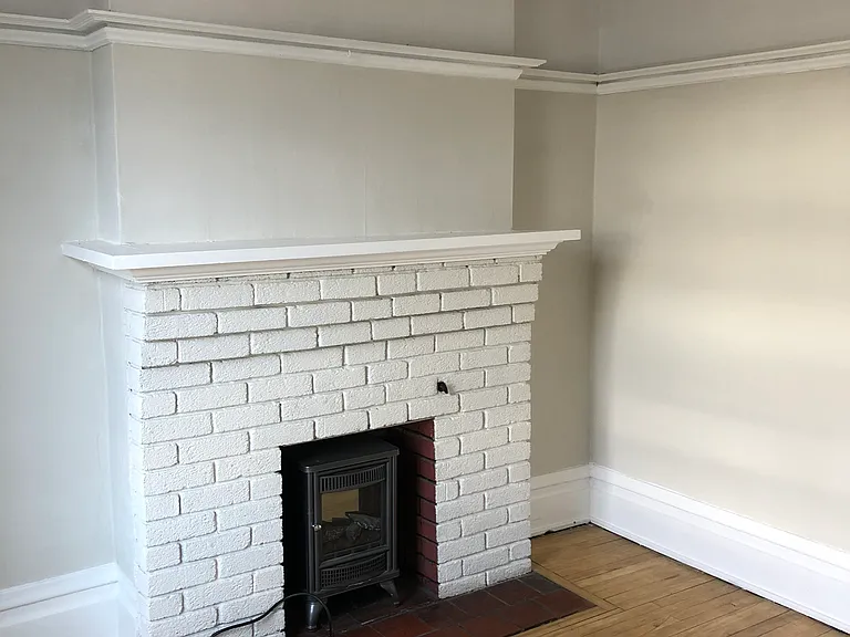 front bedroom 2nd floor, electric fireplace insert