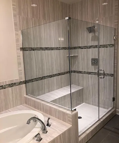 Master Bath with frameless shower