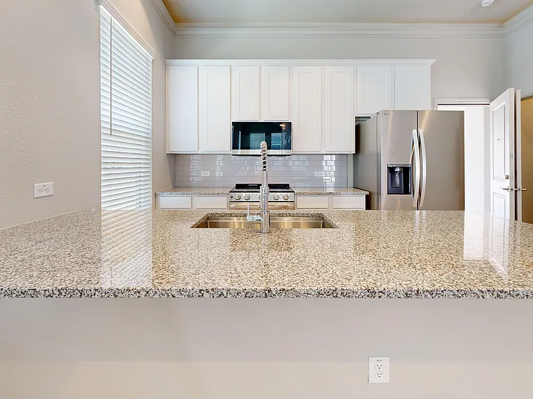 Kitchen with Stainless Steel Appliances and Granite Countertop