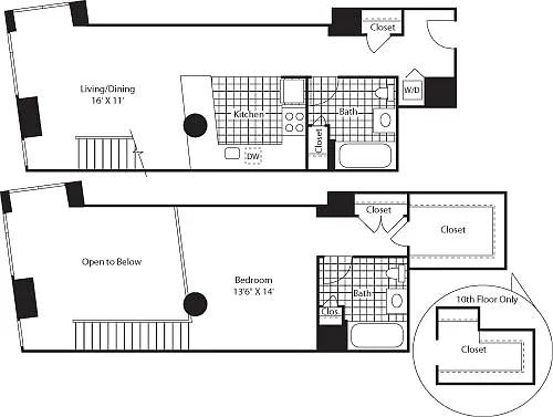 Floor plan Studio Loft H1