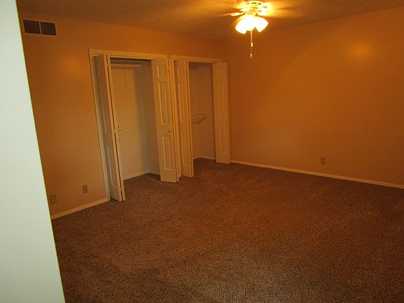 Master bedroom has two closets.