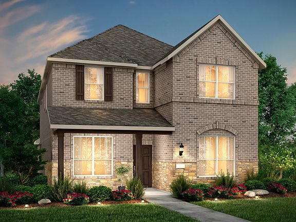 The Courtyard, with covered front porch and 2-car rear entry garage, shown as Exterior B