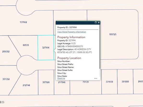 Pn 327994 40 Horizon City Ests Lot 27, El Paso, TX 79928