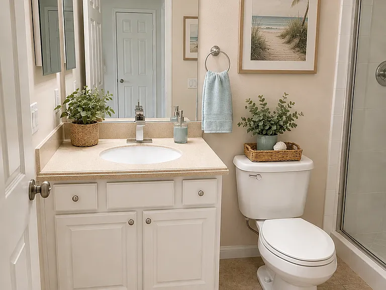 Master bathroom vanity ( AI staged)