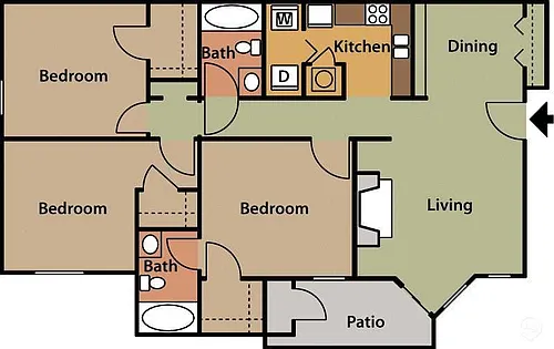 Floor plan Three Bedroom