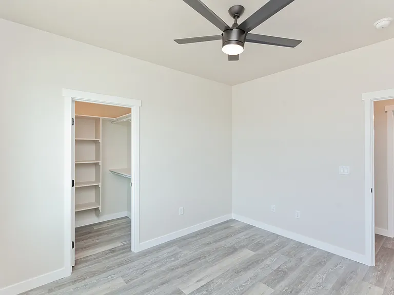 Bedroom with walk in closet