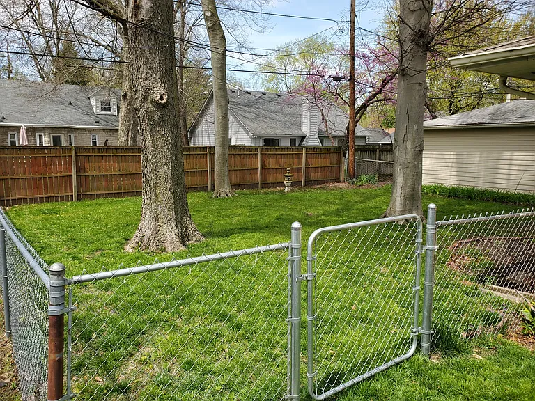 Fenced in back yard