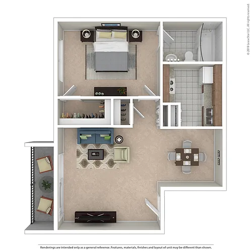 Floor plan 1 Bed 1 Bath