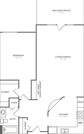 A1W | 1x1 | 845 sq ft A1W | 1x1 | 845 sq ft
