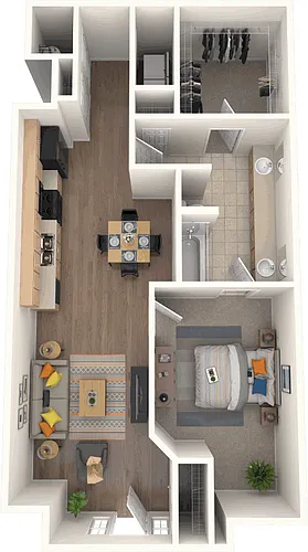 Floor plan 1 Bedroom A1 - Unit 344