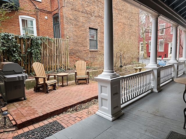 Private, fenced in patio space