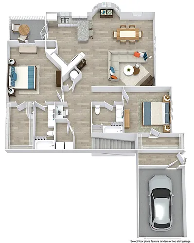 Floor plan B3 Upper w Garage
