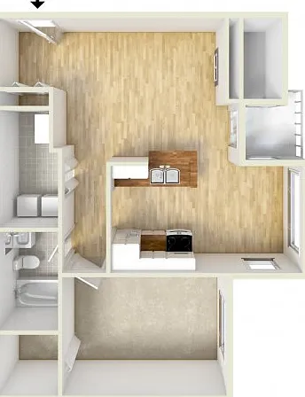 One bedroom floor plan One bedroom floor plan