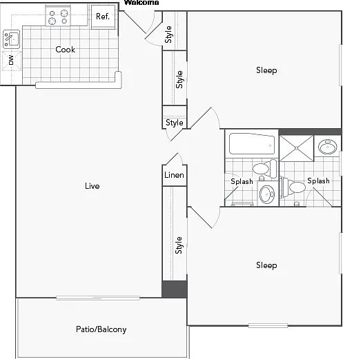 Cambridge 2-Bedroom Floorplan Cambridge 2-Bedroom Floorplan